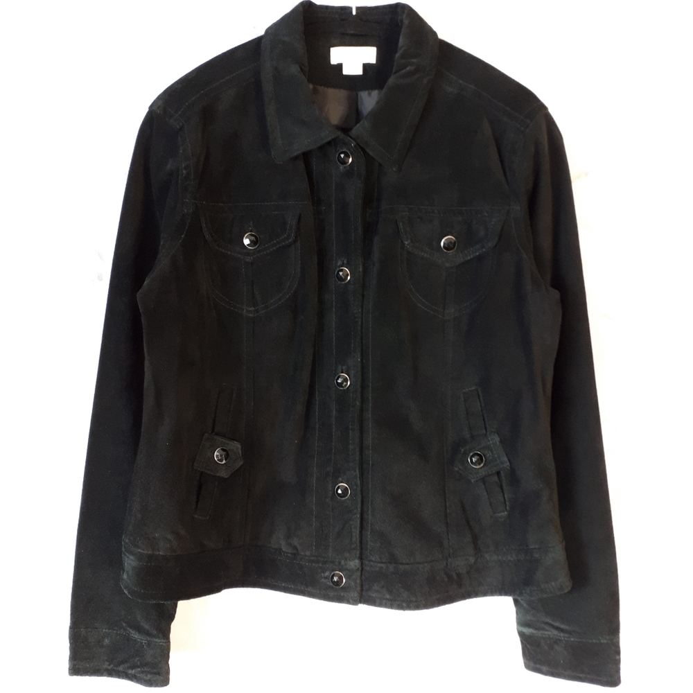 Christopher&Banks Suede Jacket Jewelled Buttons M